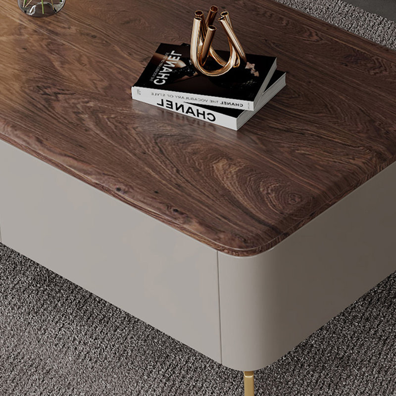 Rectangular storage coffee table, 17.9" H x 51.2" L x 27.6" W