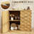 Sideboard Buffet Cabinet With Storage, Modern Fluted Accent Credenzas Cabinet With Unique 3-dimensional Craft, 31.5" Coffee Bar Console Table For Entryway, Kitchen, Dining Room, Natural