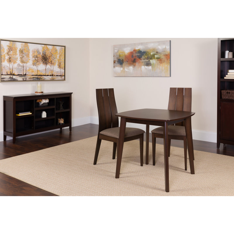 Solid Wood Top Four Leg Dining Set, Espresso