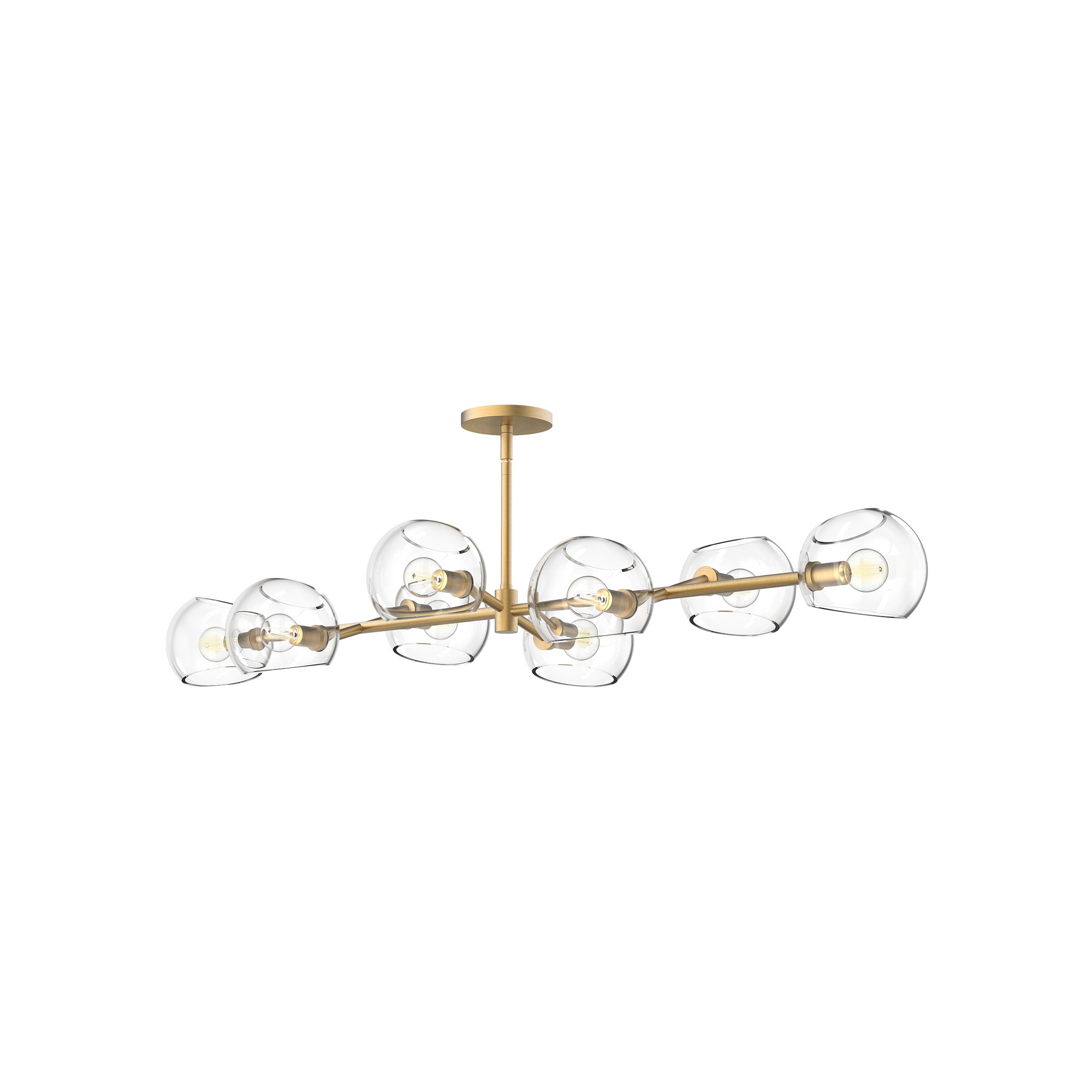 Willow 8 - Light Metal Sputnik Chandelier, Clear, Brushed Gold
