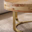 Table basse moderne et ronde à motif sculpté en bois avec pieds en métal pour salon Bureau de réception doré