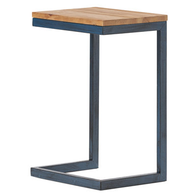 Attractive Medium Accent Table - Fir Wood & Metal Natural Top And Group