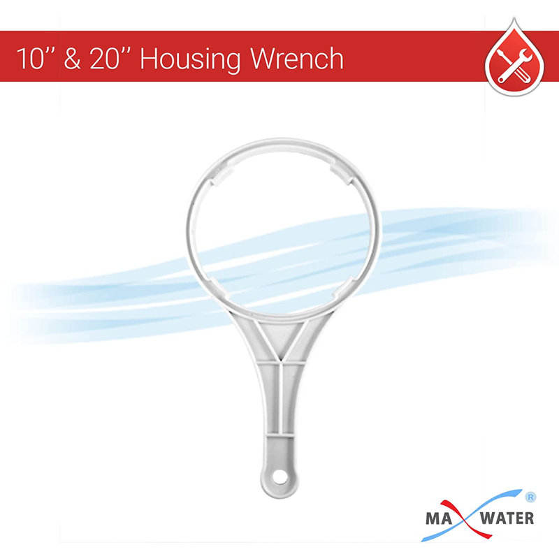 Système de filtration d'eau transparent à 2 étages 10 x 4,5 pouces Max Water pour toute la maison
