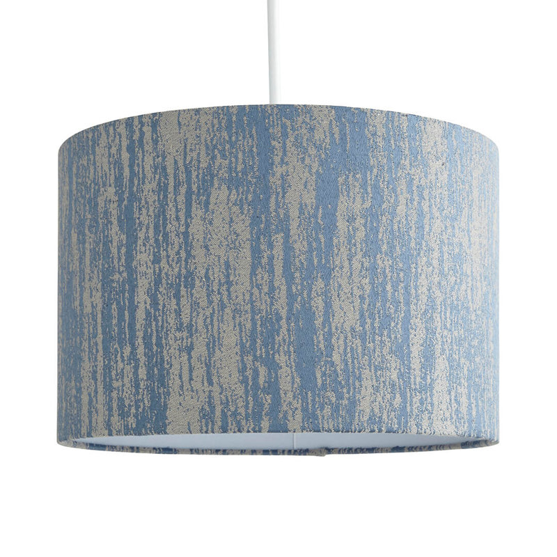 Fabric Drum Pendant Shade ( Screw On ), Blue, 19.5cmH x 30cmW x 30cmD