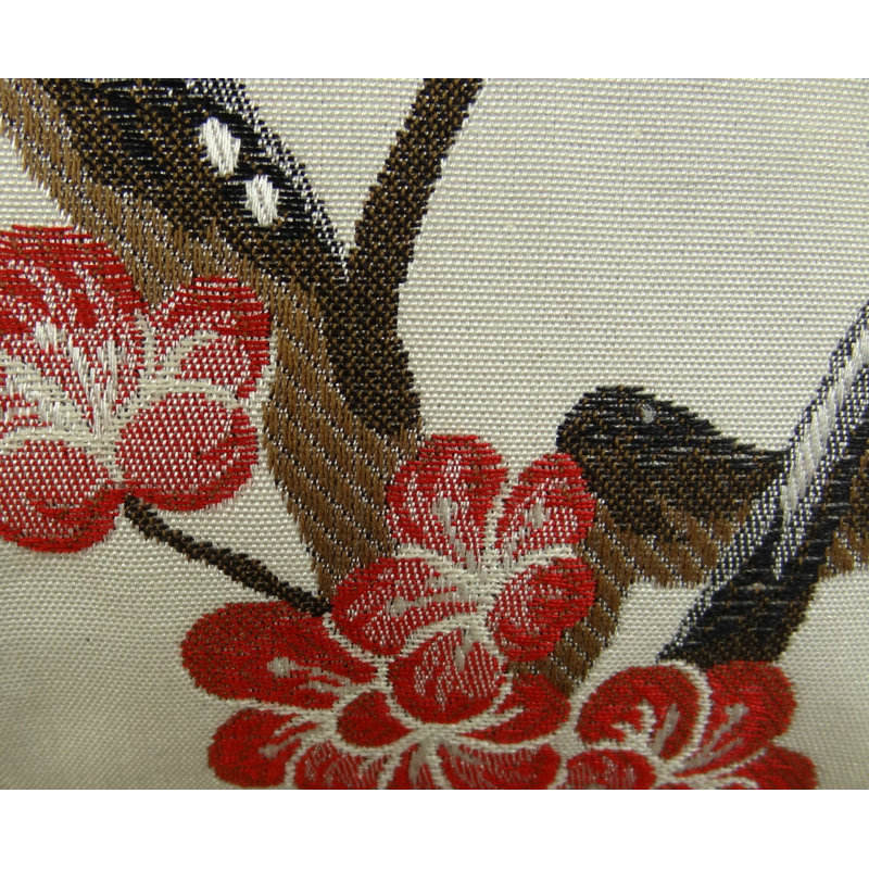 Japanese Blossom Floral Reversible Throw Pillow, 26" H x 26" W
