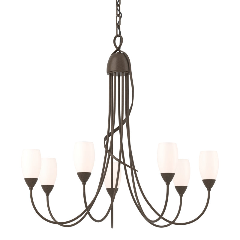 Lustre classique / traditionnel à 7 lumières Flora, Bronze