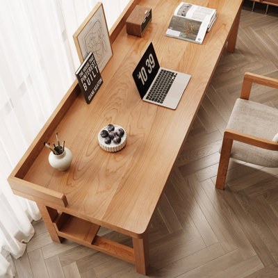 Bureau rectangulaire en bois de noyer 