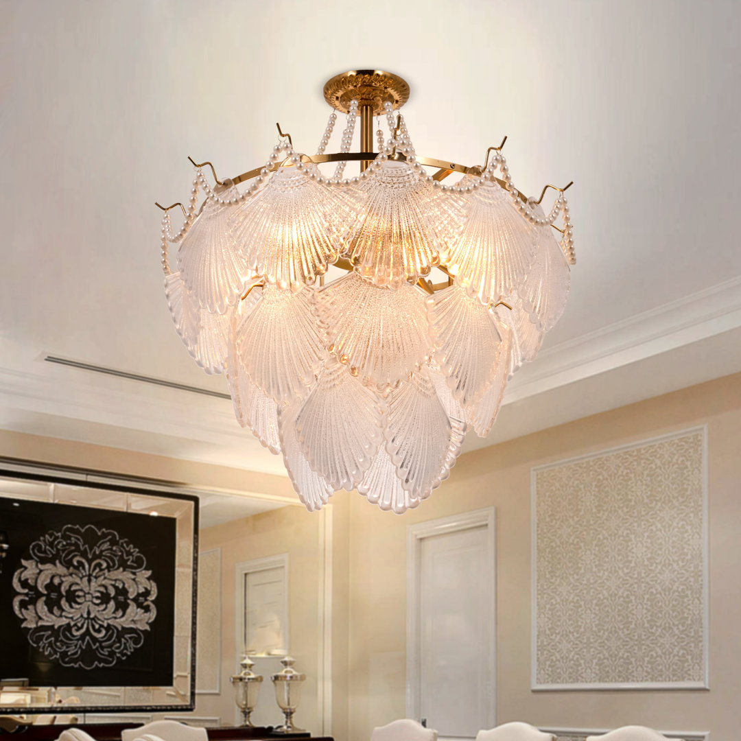 Jabali 8 - Light Dimmable Tiered Chandelier with Gold Finsh House of Hampton®