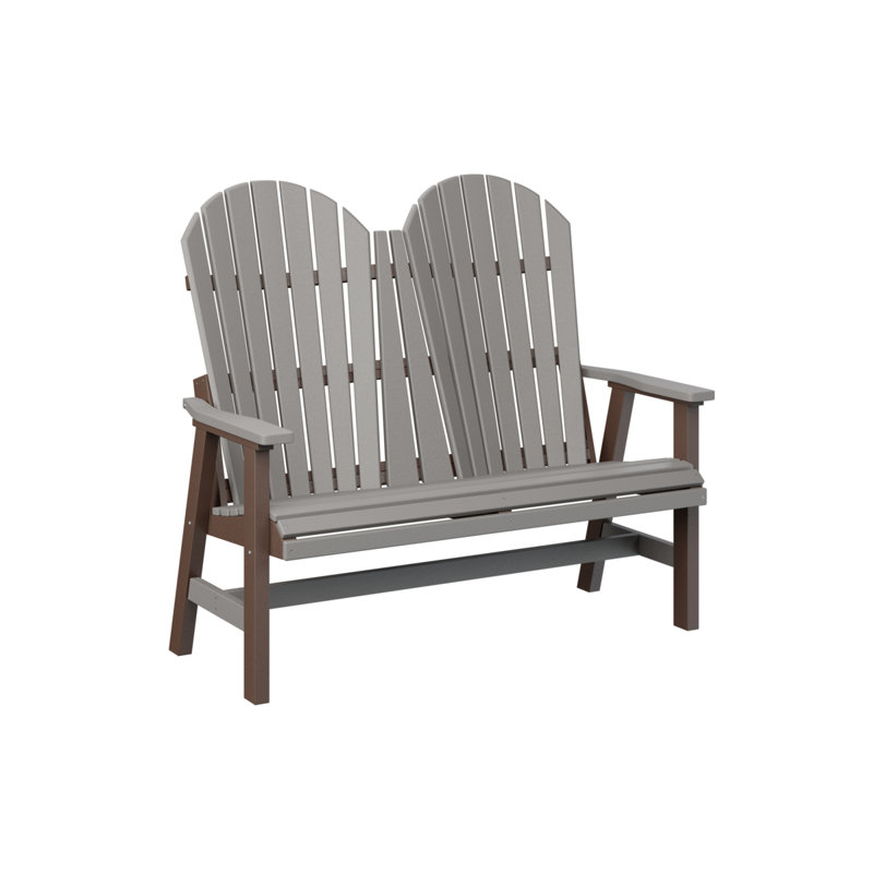 Berlin Gardens Comfo Back Loveseat, Light Gray Top/Chocolate Brown Base