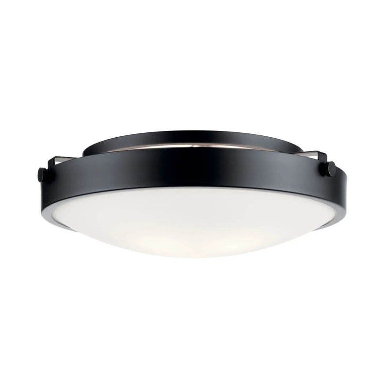 Plafonnier encastré 3 lumières l 17 po avec abat-jour en verre blanc satiné gravé Lytham