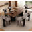 Modern simple rectangular solid wood dining table-789564102