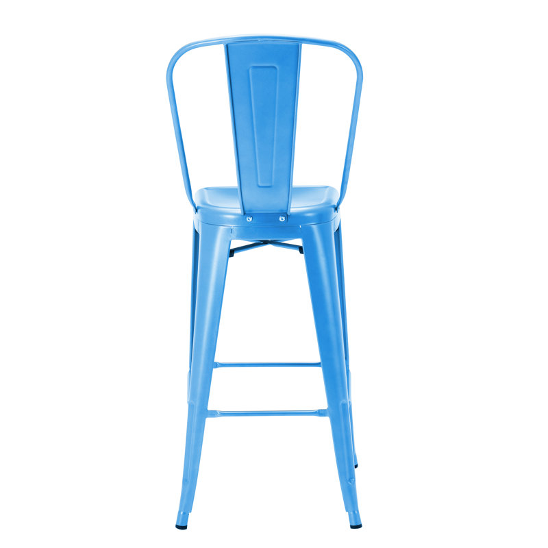 Tabouret de bar galvanisé Iyasia, 30 po, Bleu