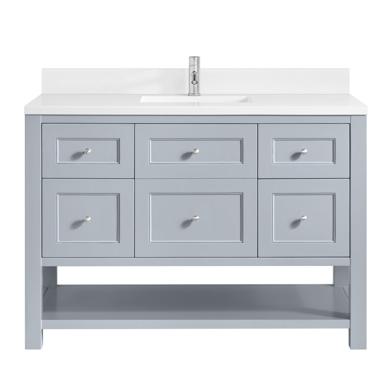 Breckenridge 48'' W Single Vanity, Serenity Blue, White Zeus, Single-Hole