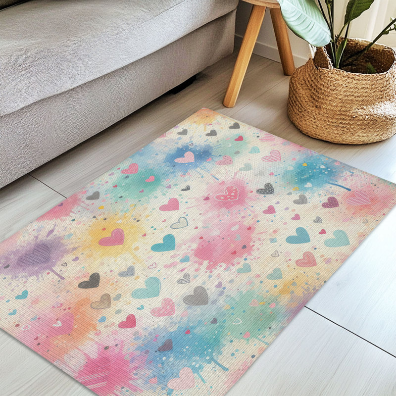 Tapis tressé Heart Splash, Rectangulaire 3 pi x 5 pi