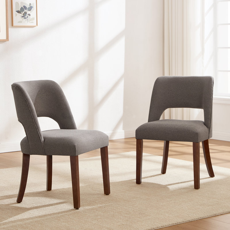 Chaise d'appoint rembourrée en bois massif, Brun