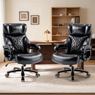 Heavy-Duty 800Lb Capacity Ergonomic Executive Chair With Adjustable Air-Lumbar Support And Pocket Spring (Set Of 2)