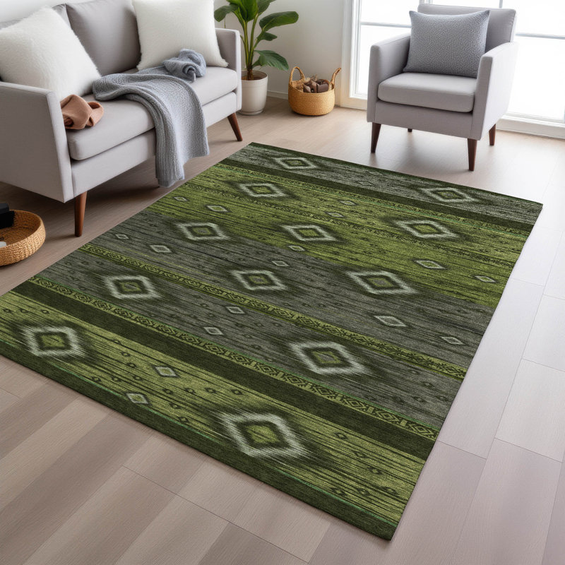 Tapis intérieur / extérieur Xhevrie lavable à la machine, Rectangulaire 8 pi x 10 pi