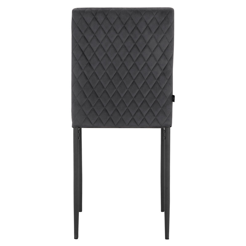 48cm H Velvet Upholstered Metal Armchair, Grey