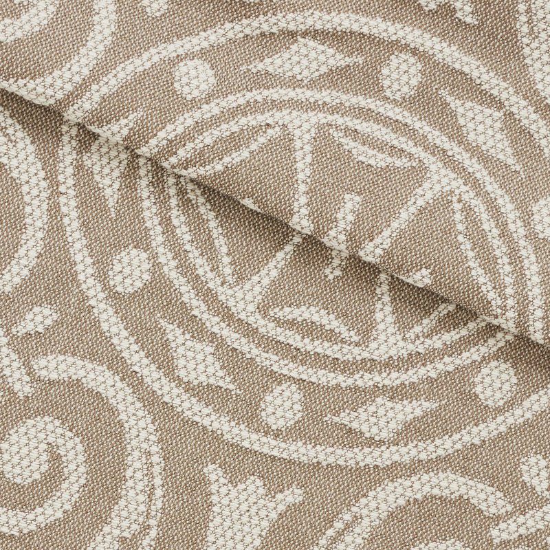 Ensemble de couvre-lit / couvre-lit à motif médaillon traditionnel en mélange de coton tissé léger Rio, Taupe