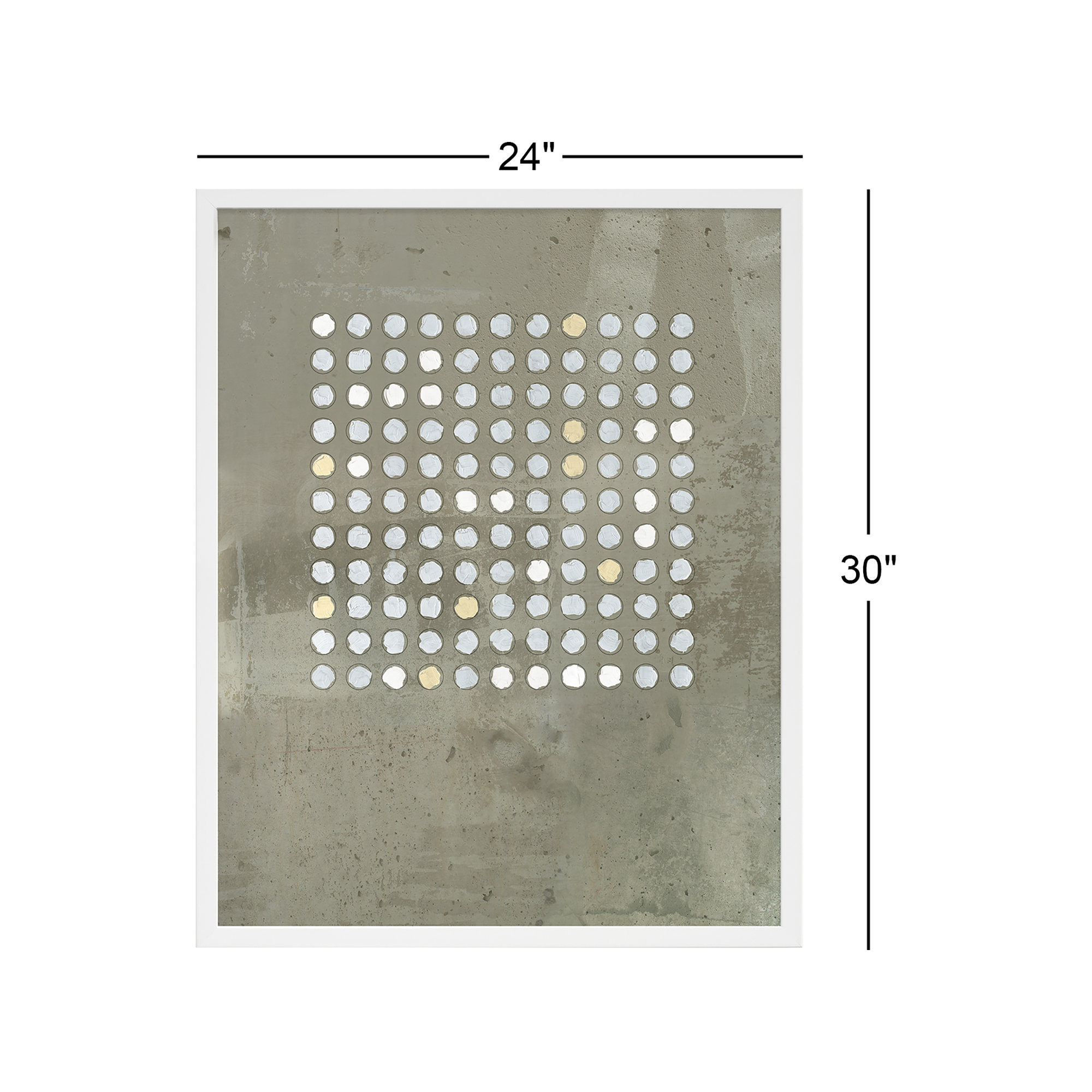 Circles In Squares 2 by Jacques Pilon, 30" H x 24" W x 1.25" D, White
