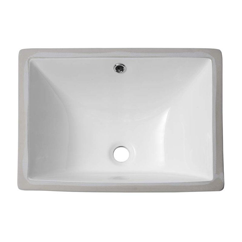 Lavabo de salle de bain rectangulaire encastré en céramique blanche avec trop-plein 20,25 "X 15" | Idée de cadeau