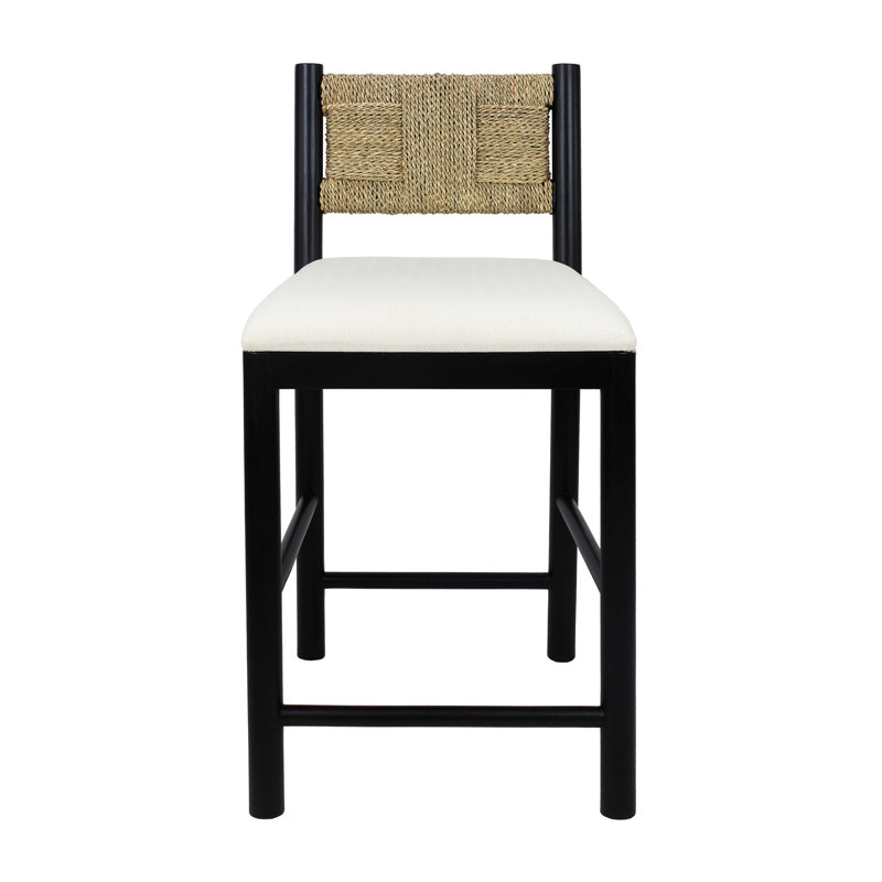Woven Seagrass Counterstool, Black/White