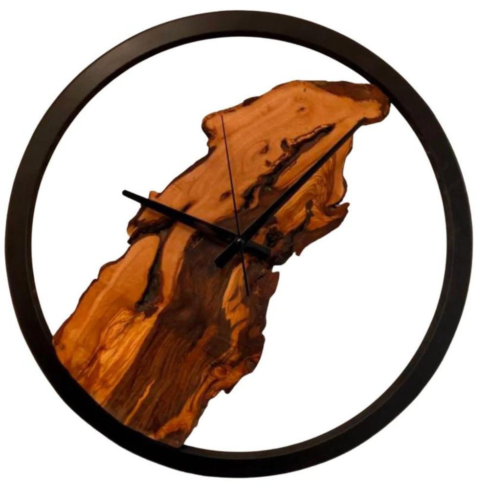 Grande horloge murale placage en frêne ARTURO - D. 70 cm - Marron