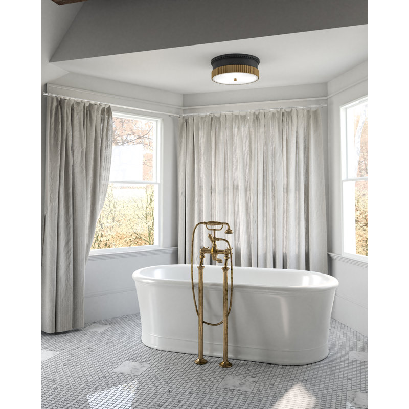 Rue Flush Mount, Matte Black/Brushed Gold