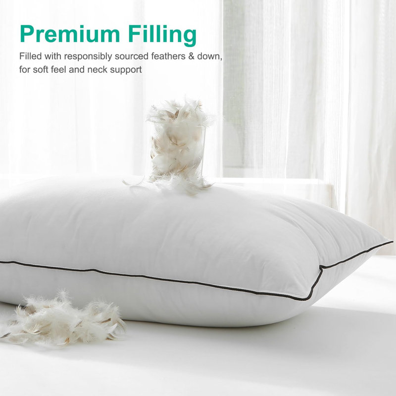 Sleeping Goose Down Plush Support Pillow (Set of 2), King Pillow: 20" x 36"