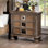 Transitional Rustic Solid Wood 3-Drawer Nightstand with Bronze Knobs