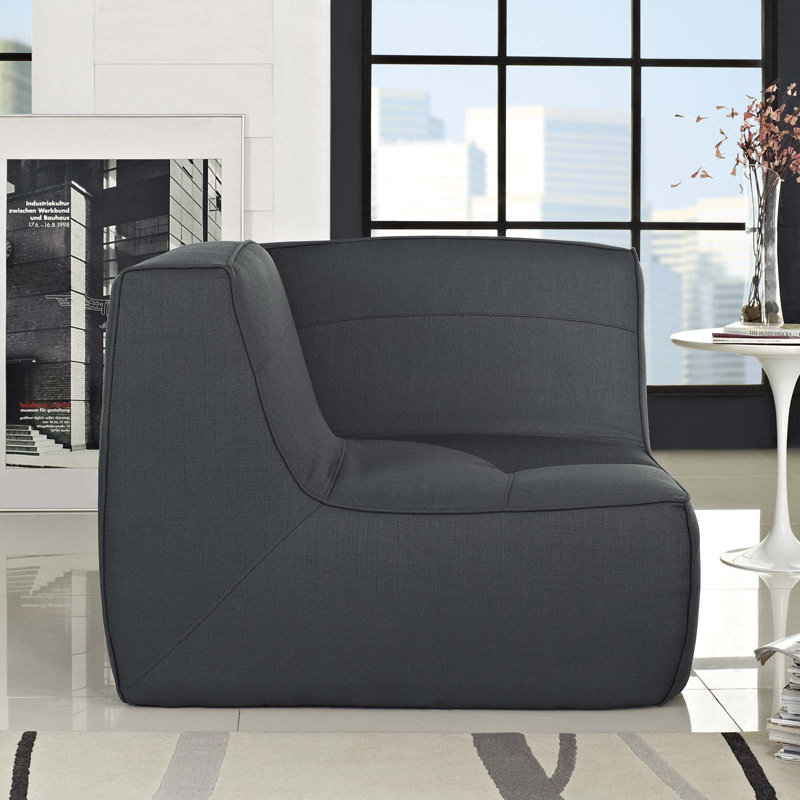 Canapé d'angle en tissu gris anthracite Align, Mélange de polyester gris anthracite