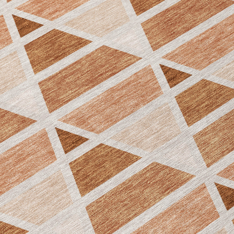 Machine Washable Indoor/Outdoor Chantille ACN2734 Geometric Rug, Terracotta, 2'6" x 3'10"