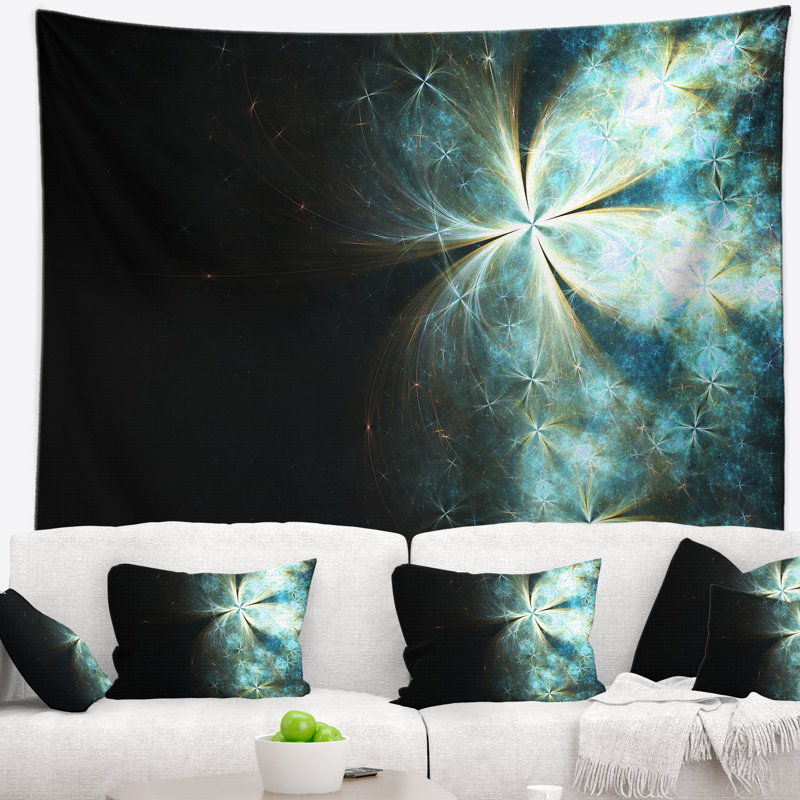 Tapisserie florale scintillante, H 32 po x l 39 po