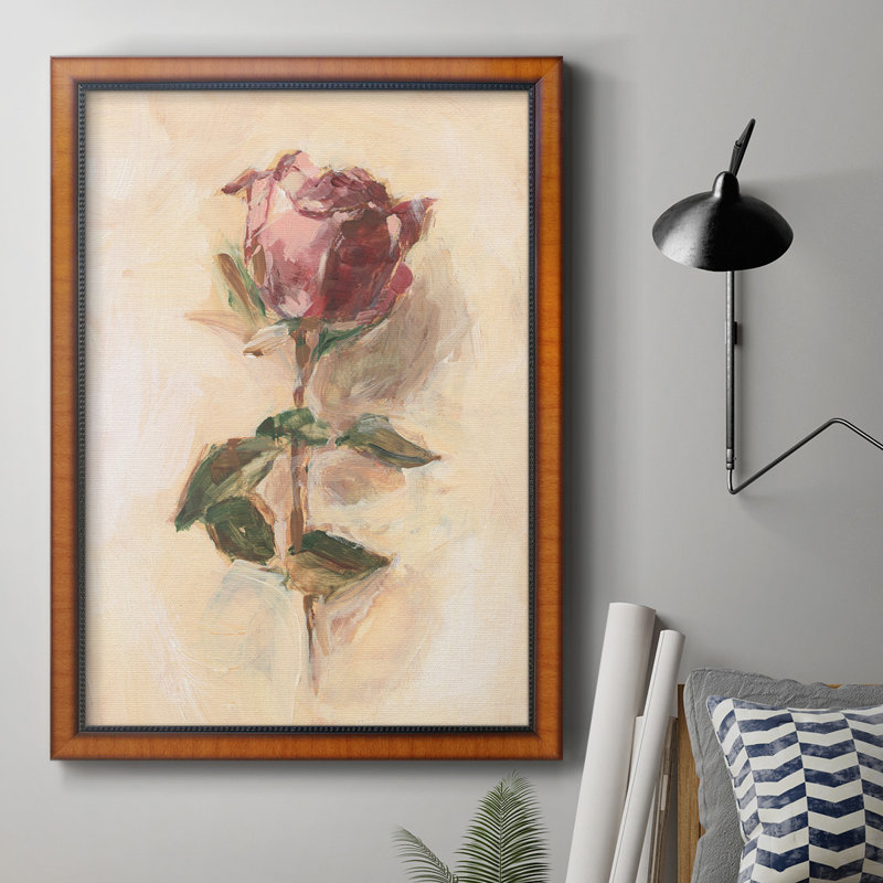 Painterly Rose Study I, toile encadrée de qualité supérieure - prête à être accrochée, H 20 po x l 16 po x P 2,5 po