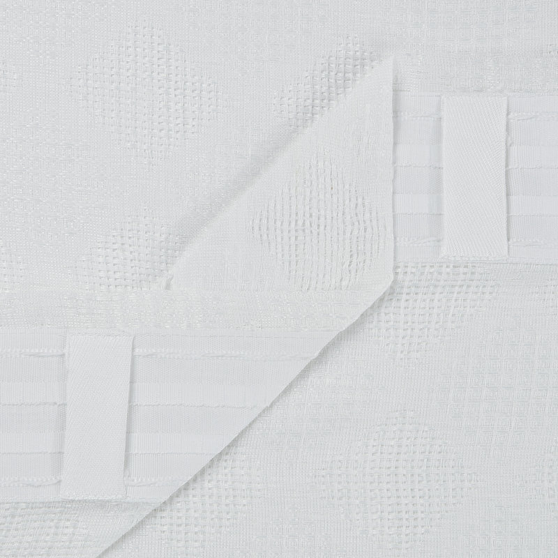 Onglet arrière 3-en-1 avec rideaux semi-transparents texturés à 2 panneaux Latitude Run®, passe-tringle et anneaux, Blanc