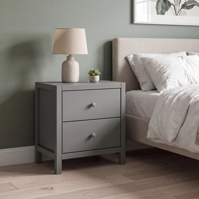 2 Drawer Nightstand - Grey Finish