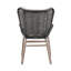 Chaises de patio en bois résistantes aux intempéries, style corde moderne gris anthracite pour la maison