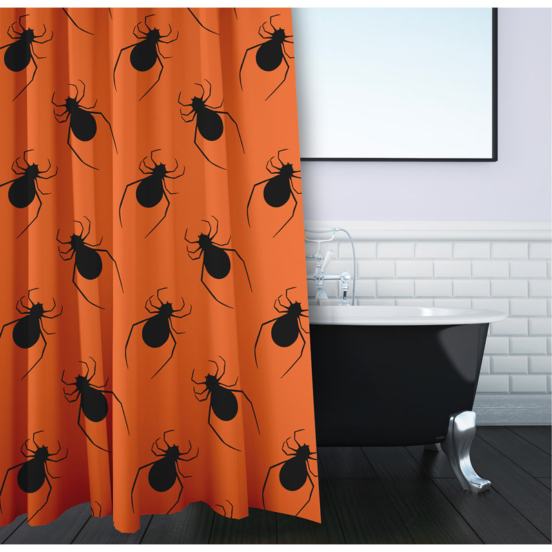 Rideau de douche simple Eni, Orange poussiéreux