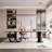 White,Black Rectangular Sintered Stone Solid Wood Writing desk