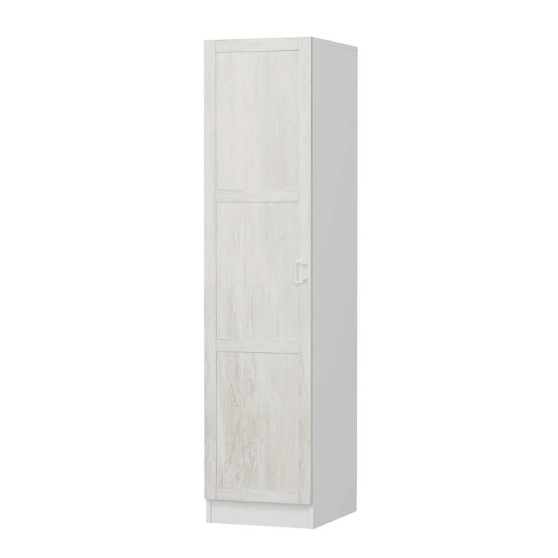 Elina Manufactured Wood Wardrobe, 190cm H x 45cm W x 52cm D, White
