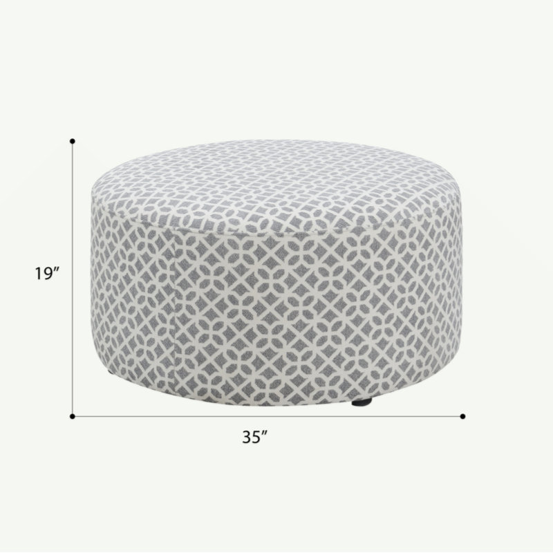 Ranger Gray Round Ottoman