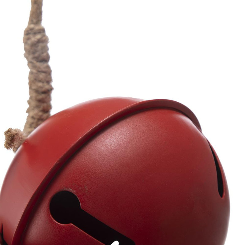 Set of 12 Red Metal Bell Christmas Ornaments