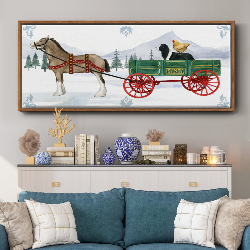 Collection Santa's Farm, toile en C encadrée, H 8 po x l 20 po