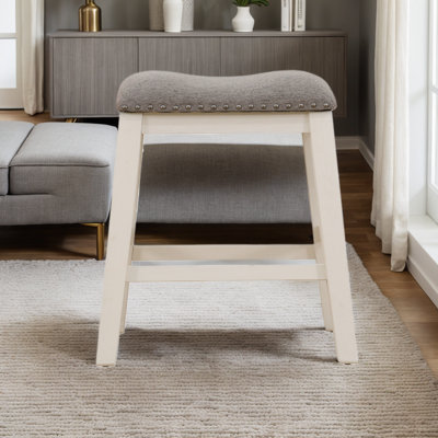 Chaise de salon en chêne blanc et lin gris Anesh