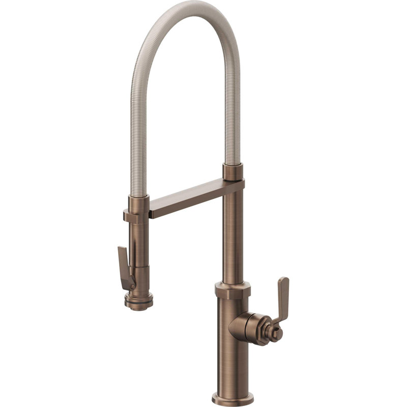 Culinary Pull-Out Kitchen Faucet With Squeeze Sprayer, Satin Bronze