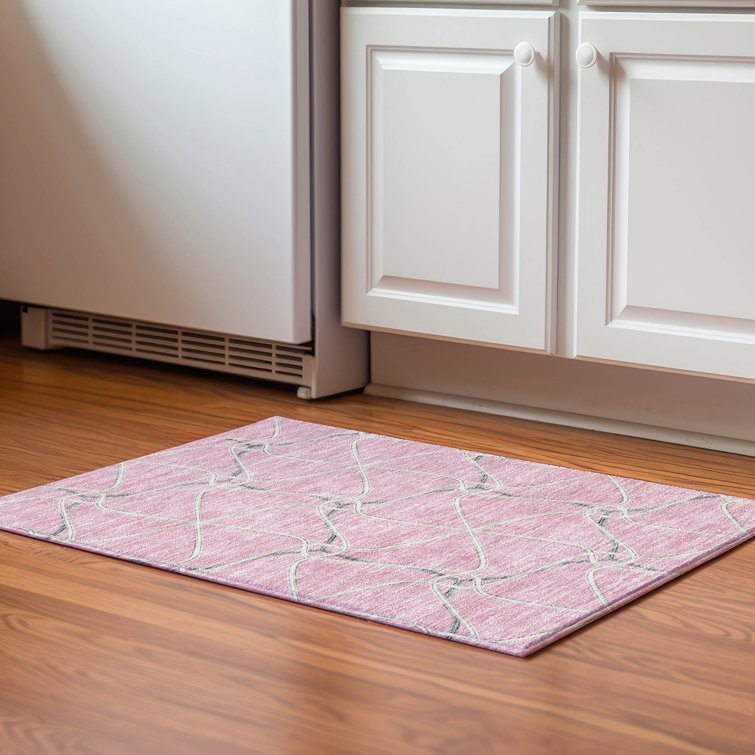 Premium Machine Washable Prisco Pink Rug