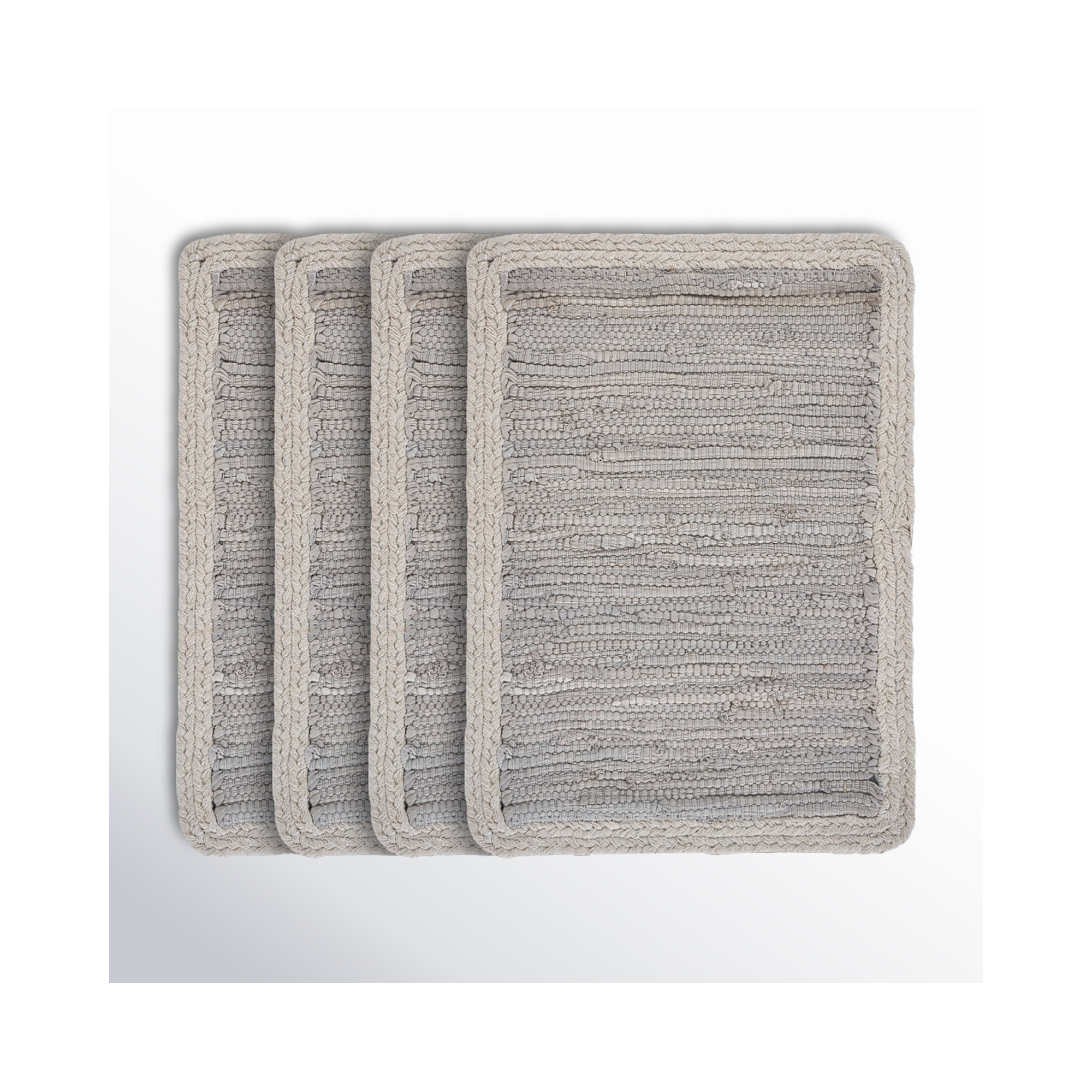Nancy Bordered 19" Placemat, Gray