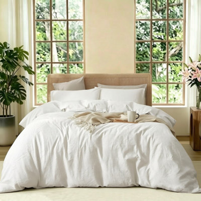 Ensemble de housse de couette 100% coton délavé XINMIANFANG