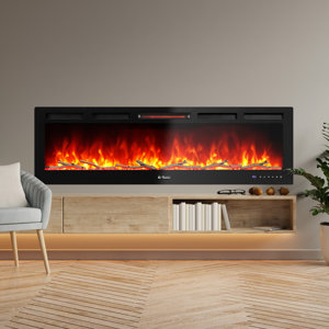 Howey Smart WiFi Infrared Electric Fireplace with Sound Crackling and Realistic Flame, 1500W Quartz Heater