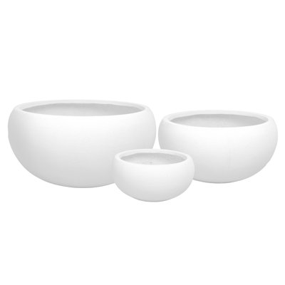 Fiberclay Planters Set Of Three White
